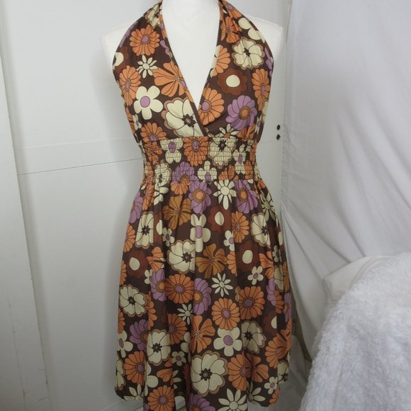 Romwe Sundress Retro Daisy Halter Dress 60's Sixties Size Small - Picture 3 of 9